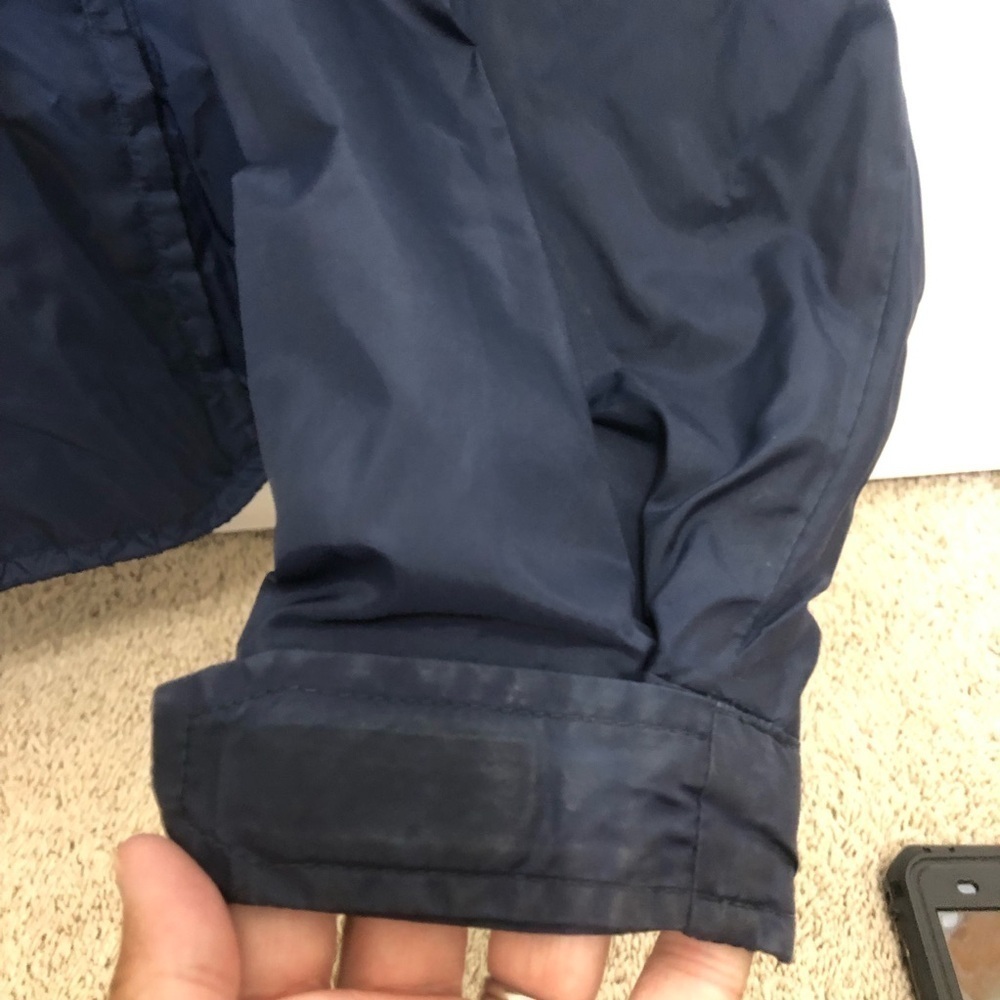 Vintage Nike woman’s size large 12-14 navy and white lined 1/4 zip windbreaker - Picture 3 of 10